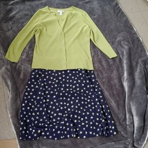 Talbots Green Long Sleeve Spring Cardigan Sz Med